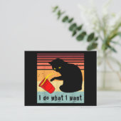 ヴィンテージ黒猫Red Cupで欲しいおもしろいこと シーズンポストカード (スタンド正面)