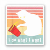 ヴィンテージ黒猫Red Cupで欲しいおもしろいこと シール (正面)