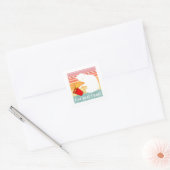 ヴィンテージ黒猫Red Cupで欲しいおもしろいこと スクエアシール (封筒)