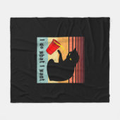 ヴィンテージ黒猫Red Cupで欲しいおもしろいこと フリースブランケット (正面(横))