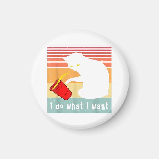 ヴィンテージ黒猫Red Cupで欲しいおもしろいこと マグネット (正面)