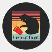 ヴィンテージ黒猫Red Cupで欲しいおもしろいこと ラウンドシール (正面)