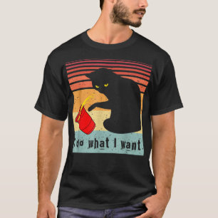 ヴィンテージ黒猫Red Cupで欲しいおもしろいこと Tシャツ