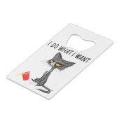 ヴィンテージ黒猫Red Cupやりたいおもしろい クレジットカード栓抜き (正面アングル)