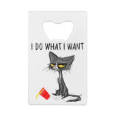 ヴィンテージ黒猫Red Cupやりたいおもしろい クレジットカード栓抜き (裏面)