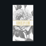 ヴィンテージ黒白バラ花金ゴールド 名刺<br><div class="desc">ヴィンテージ黒白バラ花金ゴールド</div>