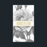 ヴィンテージ黒白バラ花金ゴールド 名刺<br><div class="desc">ヴィンテージ黒白バラ花金ゴールド</div>