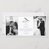 ヴィンテージ黒白結婚の写真 サンキューカード (正面)