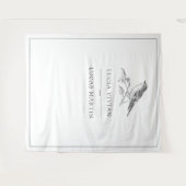 ヴィンテージ黒白結婚鳥 タペストリー (正面(横))