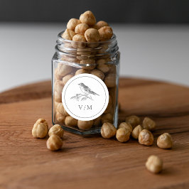 ヴィンテージ黒白結婚鳥 ラウンドシール