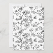 ヴィンテージ黒紋結婚式レセプションテーブル サンキューカード (裏面)