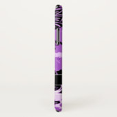 ヴィンテージ黒紫色の花鳥モノグラム Case-Mate iPhoneケース (裏面/右)