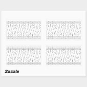 ヴィンテージ黒縁ど線。 長方形シール (シート)