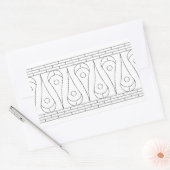 ヴィンテージ黒縁ど線。 長方形シール (封筒)