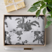 ヴィンテージ黒色花柄 薄葉紙 (ギフト)