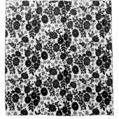 ヴィンテージ黒花柄大シャワーカーテン シャワーカーテン (正面)