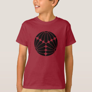 ヴィンテージ黒菊菊モンオリエンタルアート Tシャツ