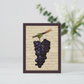 ヴィンテージ黒葡萄 ポストカード (スタンド正面)