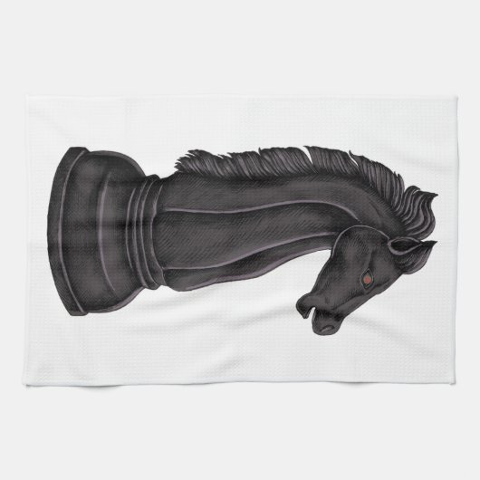 ヴィンテージ黒駒 キッチンタオル (横)