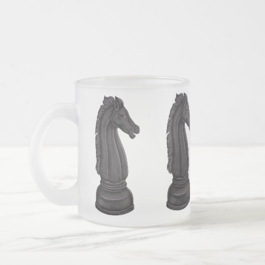 ヴィンテージ黒駒 フロストグラスマグカップ (左)