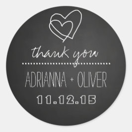 ヴィンテージ黒黒板 |ハート結婚の皆様 ラウンドシール