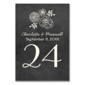 ヴィンテージ黒黒黒板結婚モノグラム テーブルナンバー (裏面)