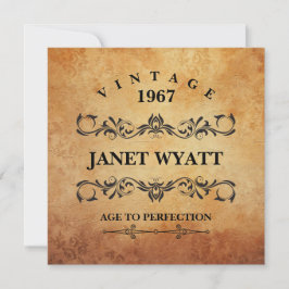 ヴィンテージ00歳の誕生日パーティーの招待 招待状