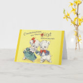 ヴィンテージ1周年記念グリーティングカード カード (黄色い花)