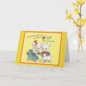 ヴィンテージ1周年記念グリーティングカード カード (黄色い花)