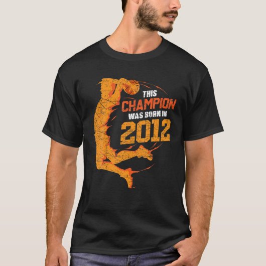 ヴィンテージ10位誕生日バスケットボール2012 動揺してB Tシャツ (正面)
