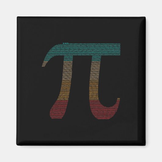 ヴィンテージ10000桁Pi記号 – 数学 –  マグネット (正面)