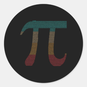 ヴィンテージ10000桁Pi記号 – 数学 –  ラウンドシール