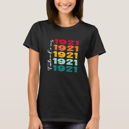 ヴィンテージ102誕生日ファブラス1921誕生日Wome Tシャツ (正面)