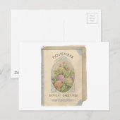 ヴィンテージ11月誕生日 ポストカード (正面/裏面)