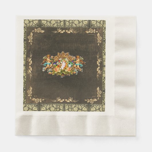 ヴィンテージ114 縁ありランチョンナプキン (正面)