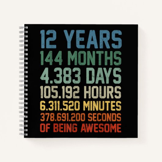 ヴィンテージ12誕生日ギフト12歳 ノートブック (正面)