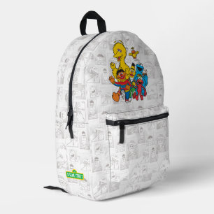ヴィンテージ123セサミストリート プリントバックパック