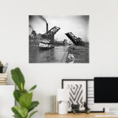 ヴィンテージ12th St.Bascule Bridge，シカゴ，イリノイ ポスター (ホームオフィス)