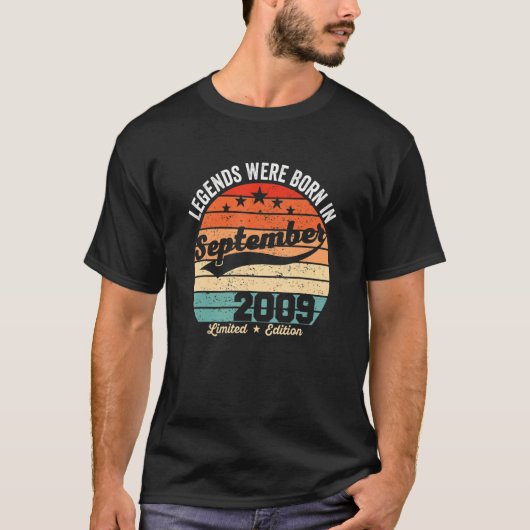 ヴィンテージ13誕生日レジェンド生まれは9月に誕生 Tシャツ (正面)