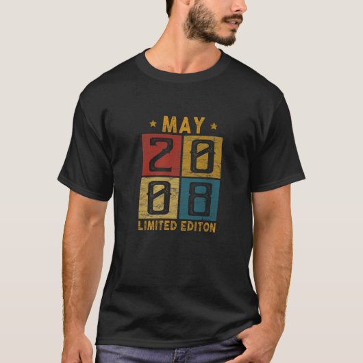ヴィンテージ14誕生日2008年5月生まれ2008年14歳 Tシャツ (正面)