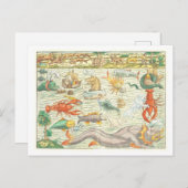 ヴィンテージ1544シーモンスターズイラストレーション ポストカード (正面/裏面)