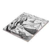 『ヴィンテージ16世紀の漁師』 タイル (側面)