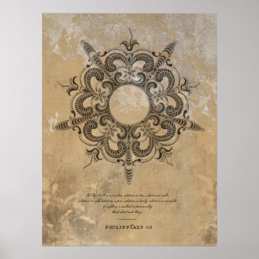 ヴィンテージ16世紀フローラと聖なる書物、 経典 ポスター (正面)