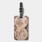 ヴィンテージ1600年世界地図 ラゲッジタグ (正面縦)