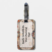 ヴィンテージ1600年世界地図 ラゲッジタグ (裏面縦)