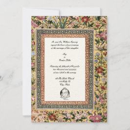 ヴィンテージ1618エレガントインディアン鳥類とフローラ結婚ズ 招待状