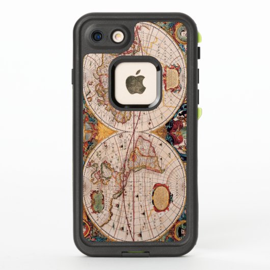 ヴィンテージ1630年頃の既知の世界地図 LifeProof iPhoneケース (裏面)