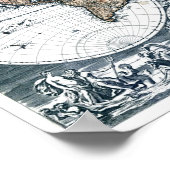 ヴィンテージ1658ニコラオ・ヴィシュエ世界地図 ポスター (角)