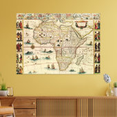 ヴィンテージ1660のアフリカ地図Willem Janszoon Blaeu キャンバスプリント (インサイチュ (リビング))