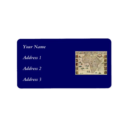 ヴィンテージ1660のアフリカ地図Willem Janszoon Blaeu ラベル (正面)